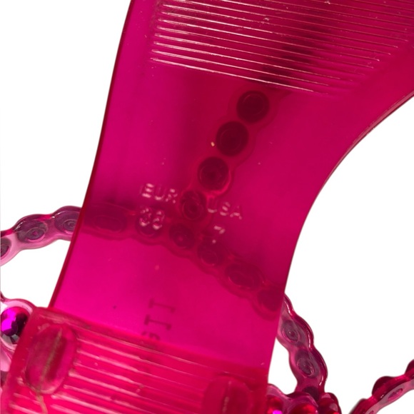 Jeffrey Campbell Jemmin Slingback Sandals Fuchsia Size 7 Beach Vacation Jelly - Picture 7 of 7